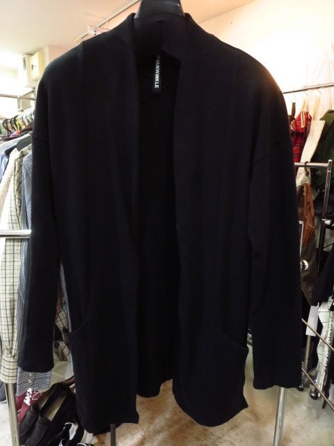 ripvanwinkle リップヴァンウインクル 20SS (RW-207) DROP CARDE スウェット地 ドロップ カーディガン 黒 ブラック BLACK 3 定価30800円
