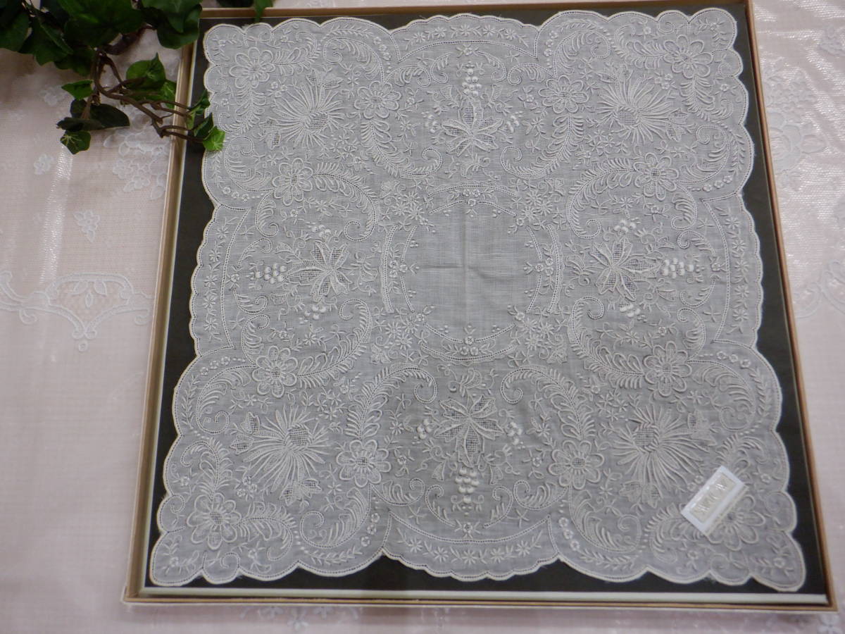 SWATOW ハンカチ汕頭手刺繍ぶどうスワトウ葡萄花柄ヴィンテージ