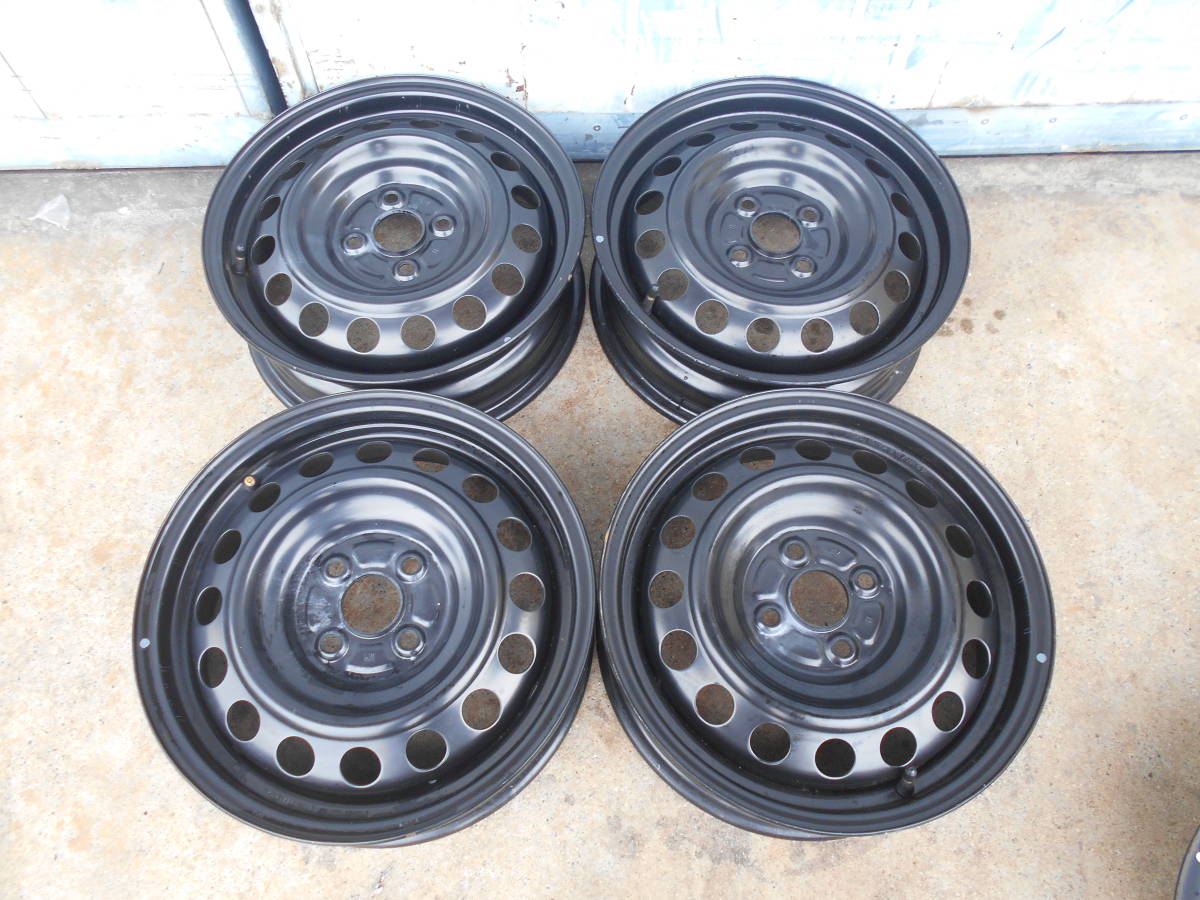 トヨタ TOYOTA 純正 スチールホイール 鉄チン 5J 15インチ +39 PCD100-4穴 ハブ径54㎜ 刻印WM 良品 4本セット