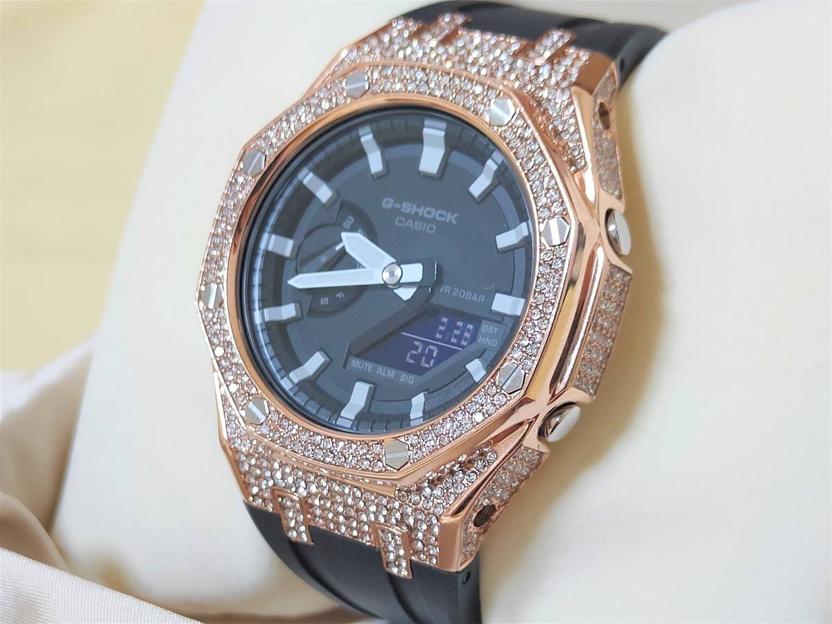 【正規品，セール】 検品済 国内発送 カシオークケース ローズゴールド/ダイヤ ＆ラバーベルト+G-SHOCK本体 GA-2100-1AJF SET カシオーク GA2100 メタル MOD(その他)｜売買されたオークション情報、yahooの商品情報をアー G-SHOCK