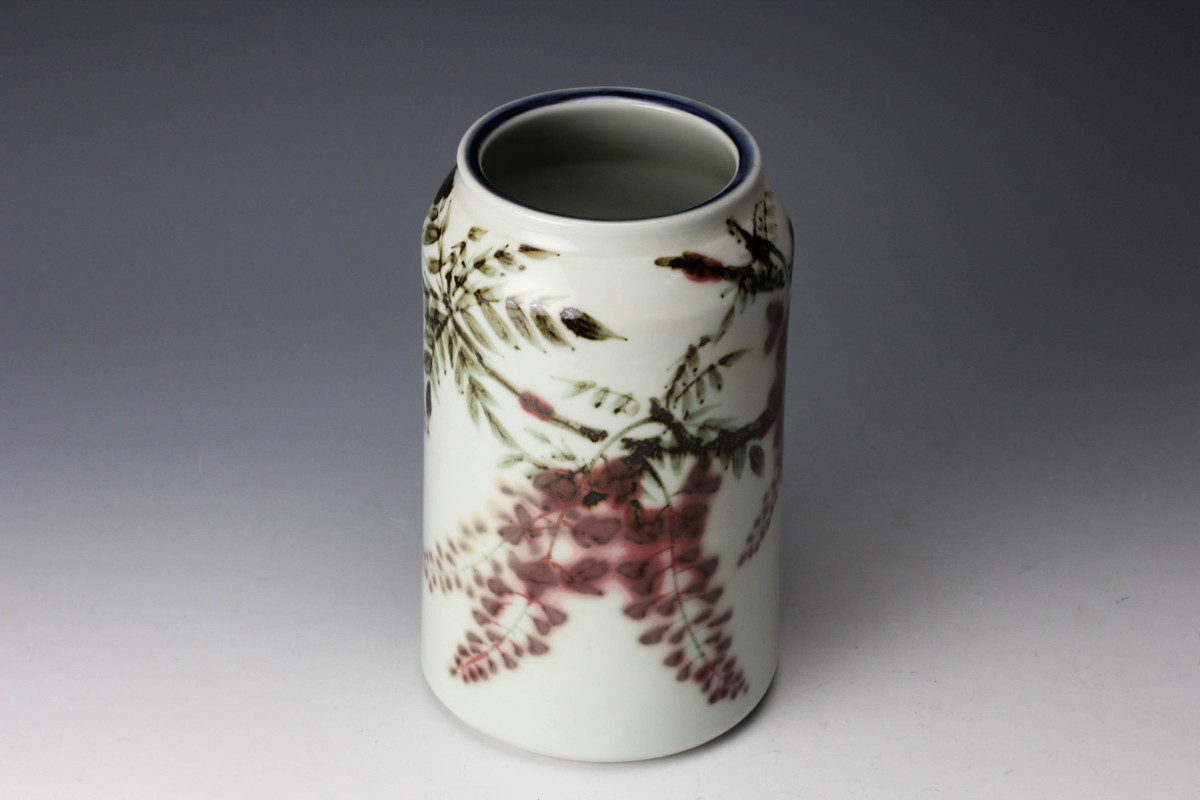 虫草文　湯呑　伊志良光 虫草文 湯呑 伊志良光 東京芸大作家 伊志良光 染付兎月文 皿