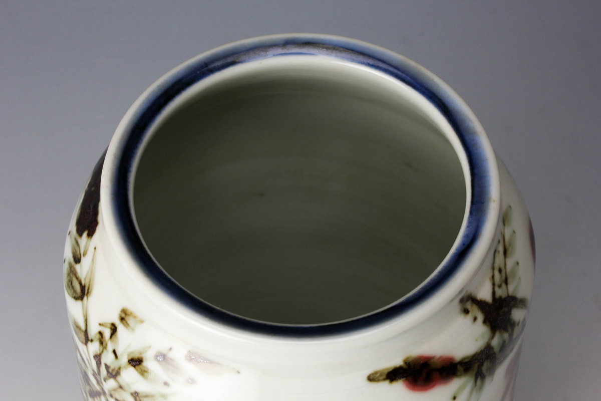 虫草文　湯呑　伊志良光 虫草文 湯呑 伊志良光 虫草文 湯呑 伊志良光 東京芸大作家 伊志良光 染