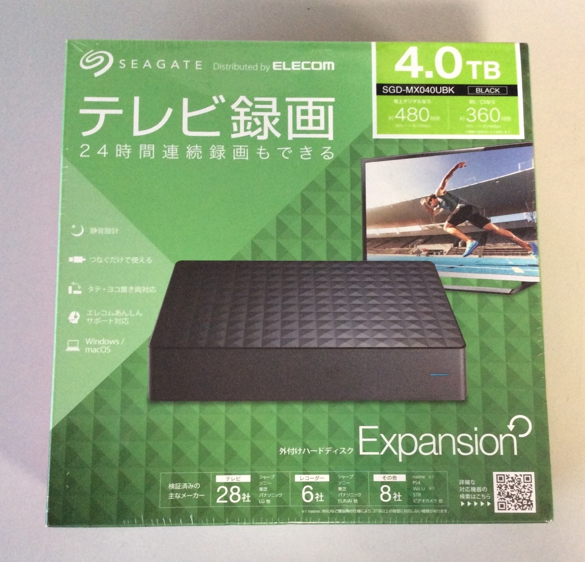 【RKGNU1】１円～ELECOM/3.5インチ外付HDD/4TB/SGD-MX040UBK/新品