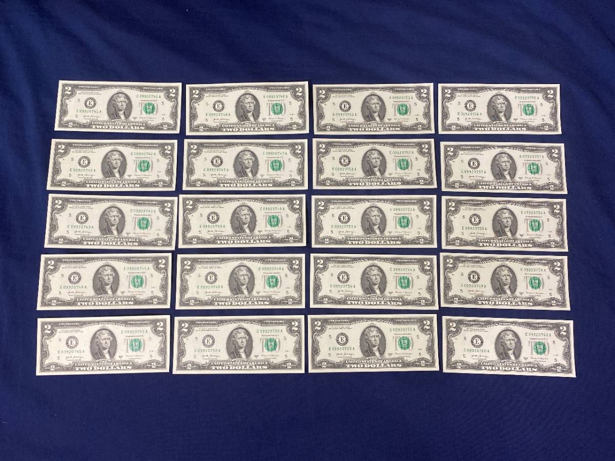 幸運を呼ぶ2ドル札 2紙幣 枚連番 アメリカ ラッキー 米ドル 円安対策 リッチモンド連邦準備銀行 コロナ 海外旅行 チップ みやげ ハワイ Www Ccpu Org Pe