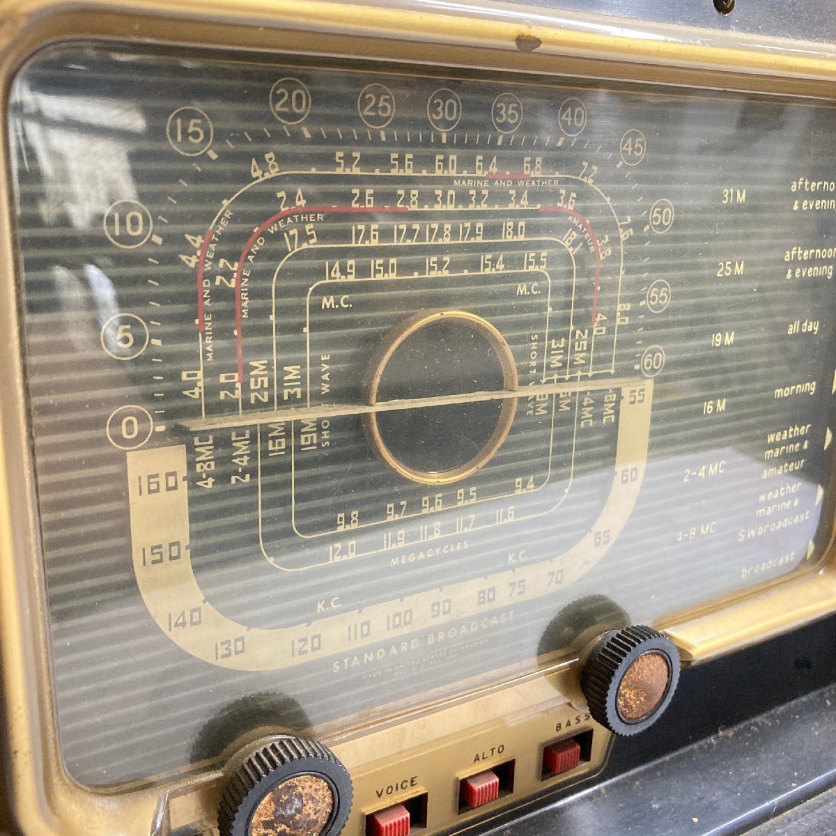 f001 E 希少 ゼニス Zenith 真空管ラジオ H500 TRANS-OCEANIC