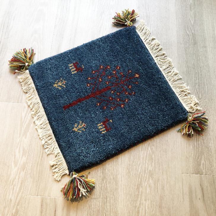  高級手結び絨毯 GABBEH ギャッベ 40&times;40cm ウール 玄関マット おしゃれ カーペット 絨毯 ハンドノット ギャベ ラグ 段通 キリム 89(カーペット一般)｜売買されたオークション情報、yahooの商品 カーペット一般