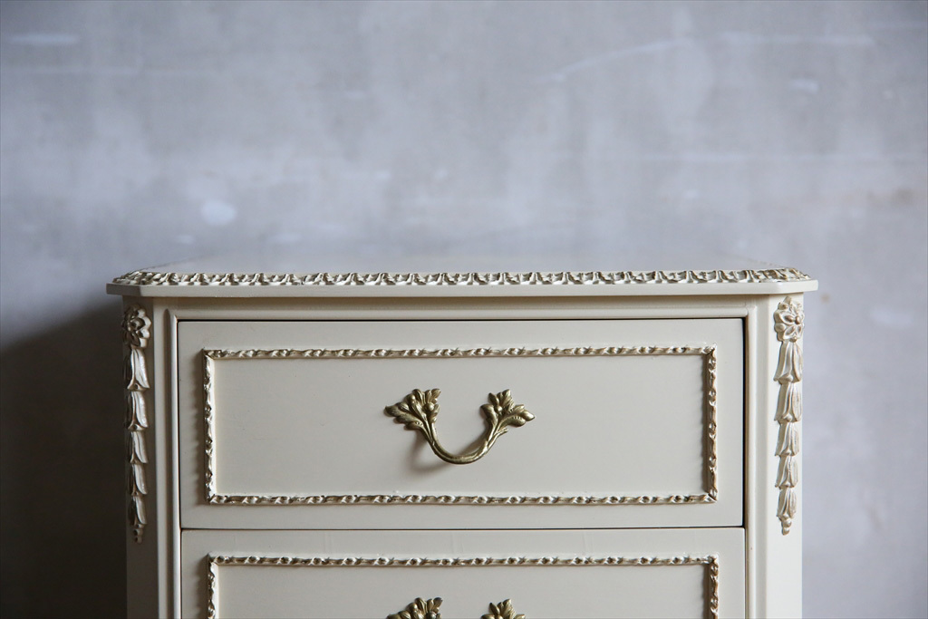 フランスアンティーク木製サイドキャビネット/ナイトテーブル机