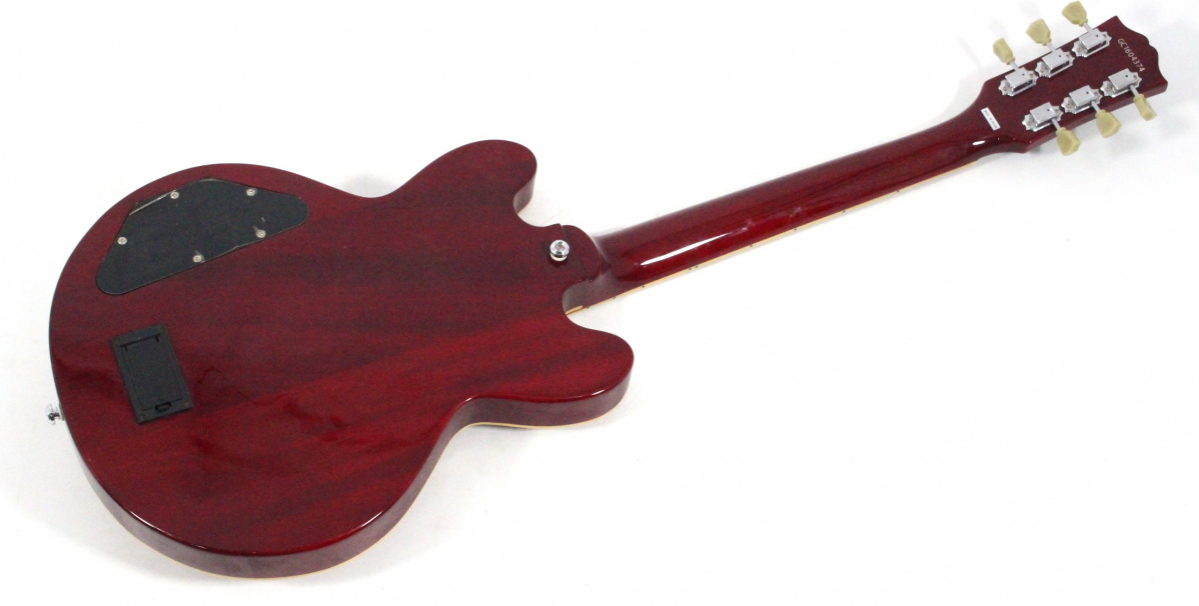 ト静】☆ GRASS ROOTS グラスルーツ ミニセミアコギター 赤系 レッド