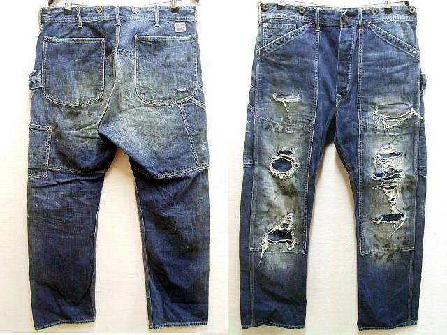 ◇即決[W34]ほぼ未使用品 RRL ダブルニー ペインターパンツ リペア  