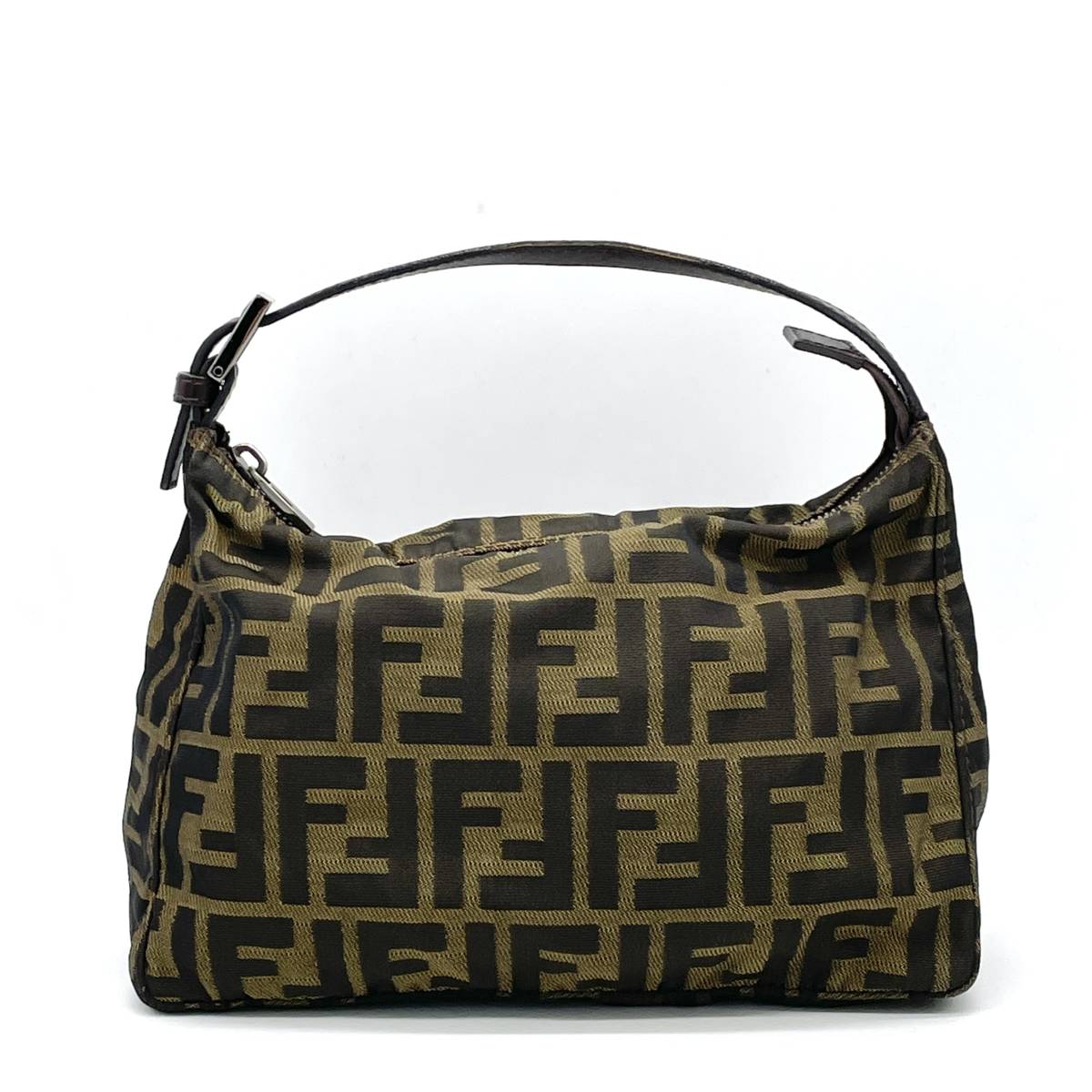 1円 美品 FENDI フェンディ ズッカ柄 ズッカ アクセサリーポーチ 