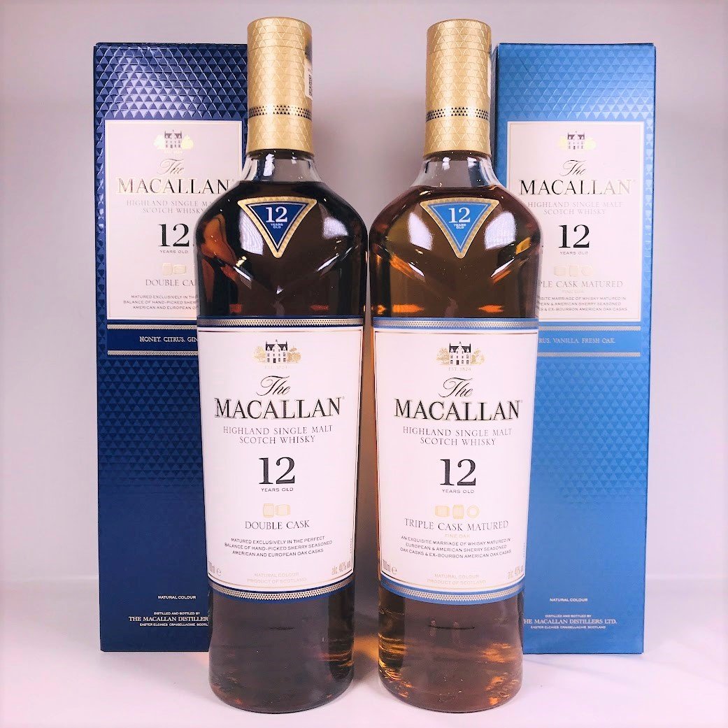 □古酒 未開栓 マッカラン12年 ダブルカスク トリプルカスク 700ml 箱