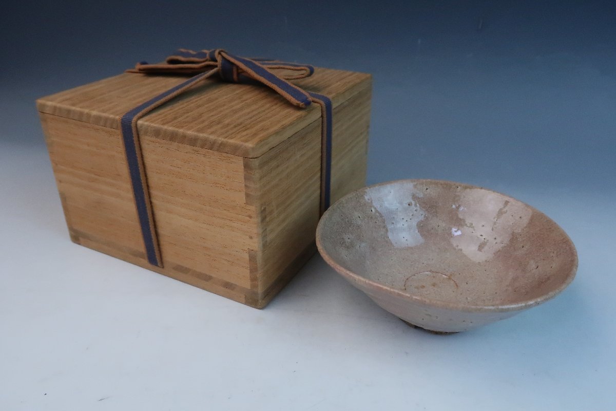 時代物 萩焼 三つ割高台茶碗 平茶碗 夏茶碗 抹茶碗 無傷 茶器 茶道具 