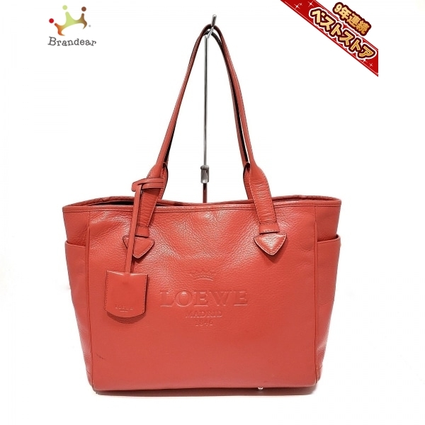 ロエベ LOEWE トートバッグ ヘリテージ レザー レッド バッグ LOEWE