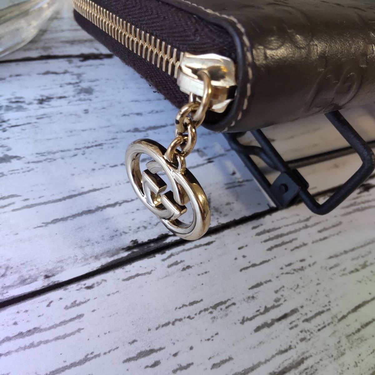 1円【ほぼ未使用！】GUCCI グッチ 長財布 ラウンドジップ ファスナー 