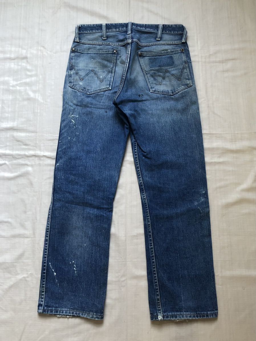 雰囲気抜群ペンキ 60s wrangler 11MWZ ヴィンテージ ラングラー 斜めベル ビンテージ / Lee 101Z S501XX 66 ビッグE リーバイス 大戦 RRL Wrangler 11MWZ ラングラー 赤耳 60S 斜めベル60s