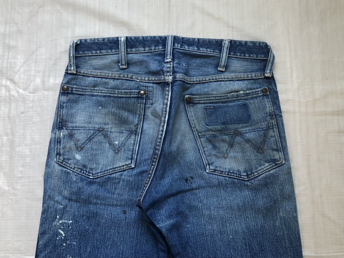 雰囲気抜群ペンキ 60s wrangler 11MWZ ヴィンテージ ラングラー 斜めベル ビンテージ / Lee 101Z S501XX 66 ビッグE リーバイス 大戦 RRL Wrangler 11MWZ ラングラー 赤耳 60S 斜めベル60s