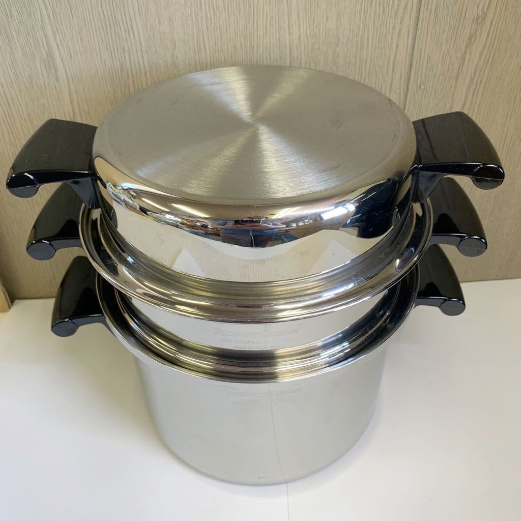 Amway QUEEN アムウェイ クィーン 両手鍋 蒸し器 MULTI-PLY 18/8