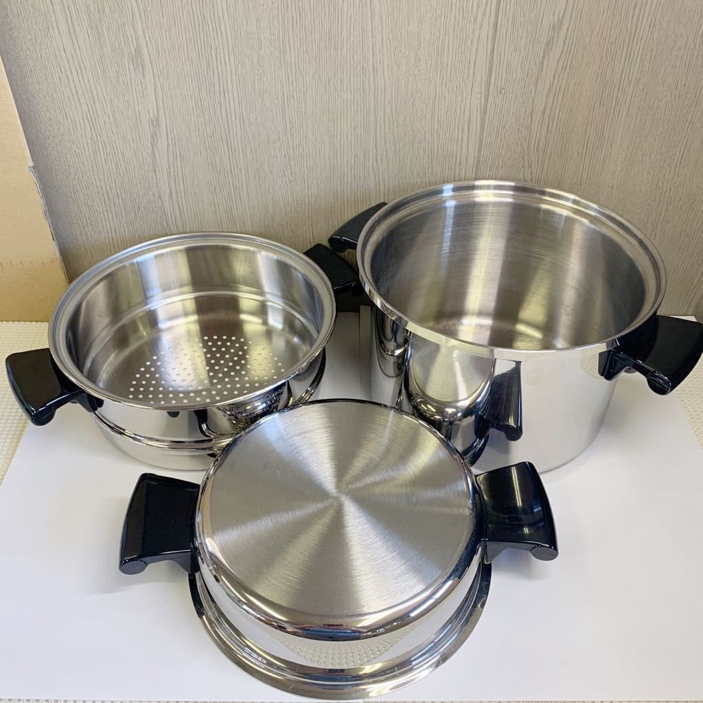Amway QUEEN アムウェイ クィーン 両手鍋 蒸し器 MULTI-PLY 18/8