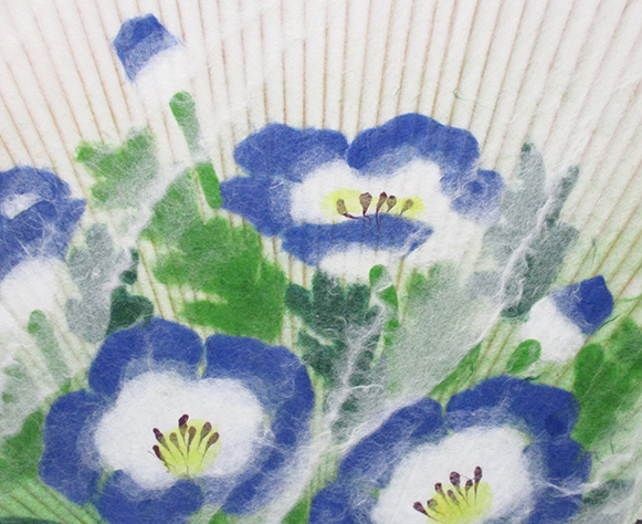 山内一生工房『涼』小原和紙工芸、団扇 箱、パンフレット付き 朝顔