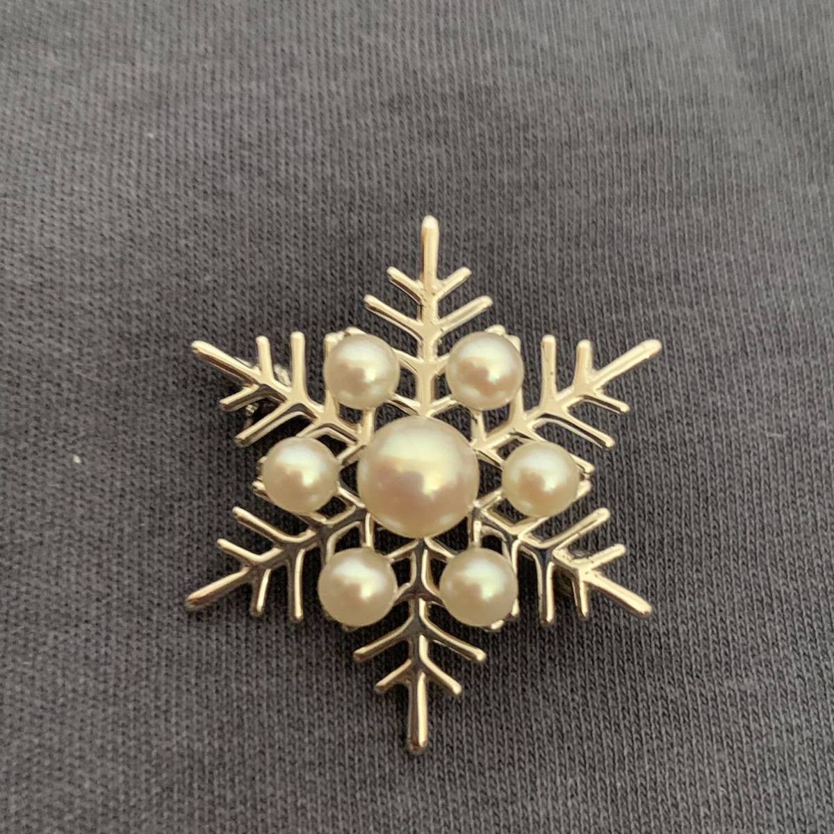 未使用に近い】ミキモト mikimoto シルバー 雪結晶 ブローチ ブランド