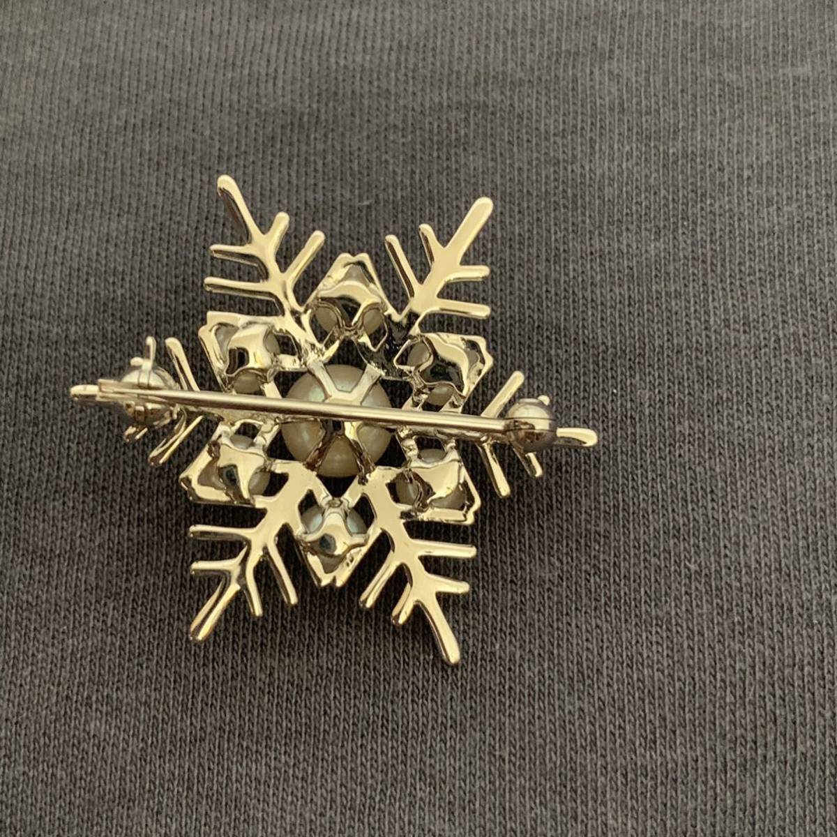 未使用に近い】ミキモト mikimoto シルバー 雪結晶 ブローチ ブランド