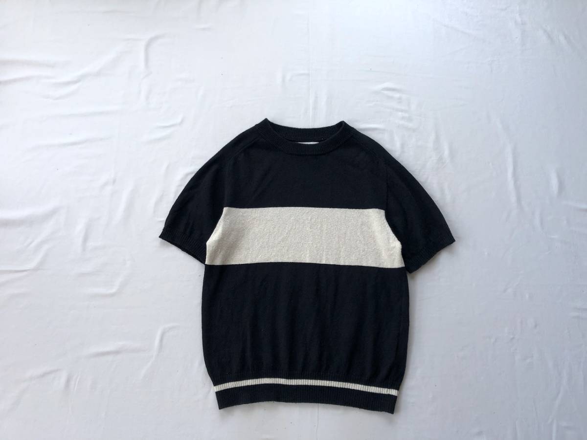 MARGARET LINEN HOWELL COTTON Vネックリネンニット 麻100% ブルー 麻 