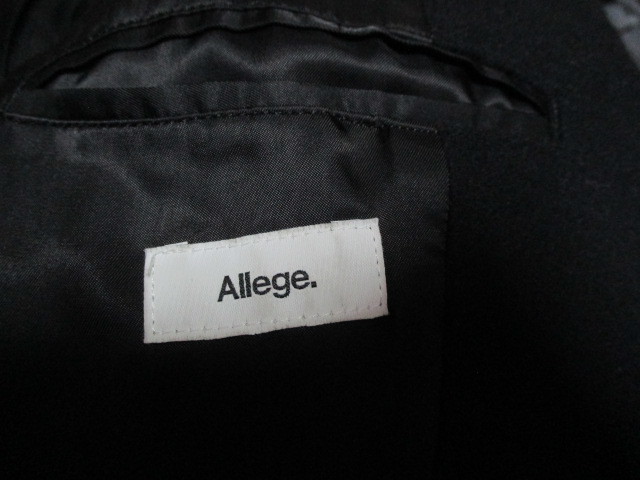 Allege. アレッジ/山口亮○黒フリンジ付 ショールカラーウールコート1 
