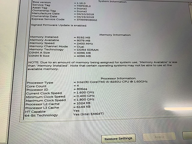 SME22670相 Dell 13.3インチ ノートPC Inspiron 7373 Core i5-8250U