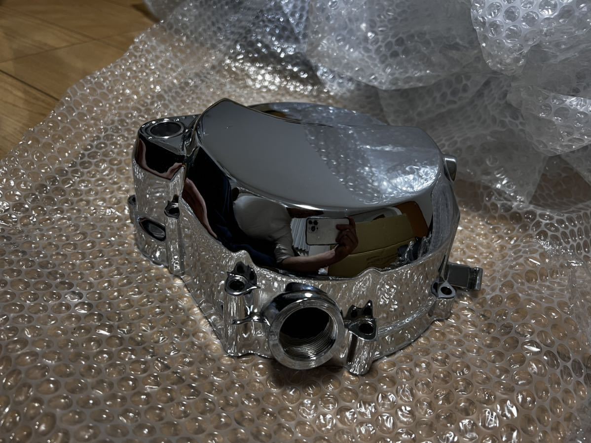 大阪魔人 XJR400 クラッチカバー メッキ後未使用