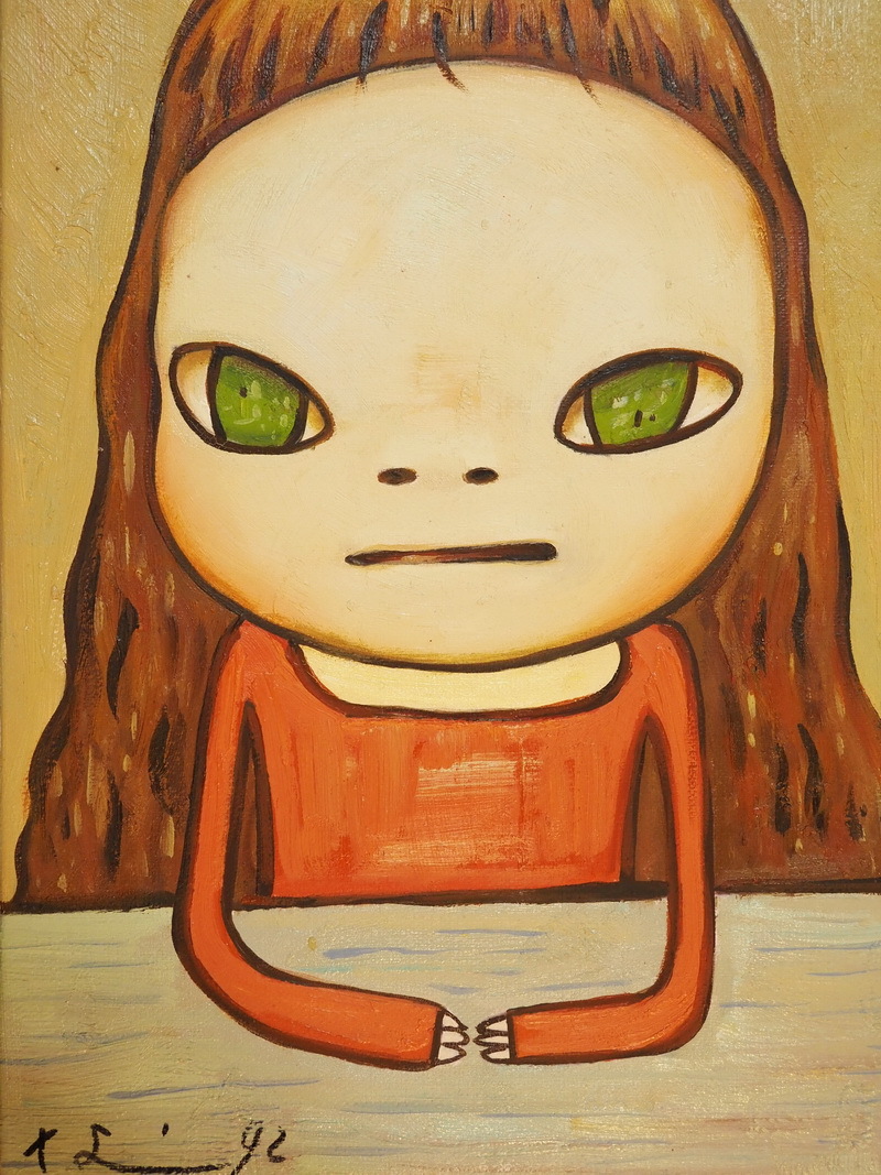 □ 日本洋画 人物・少女 F4号・額縁有り 中古画作 □ 油絵 - 和子 人物画