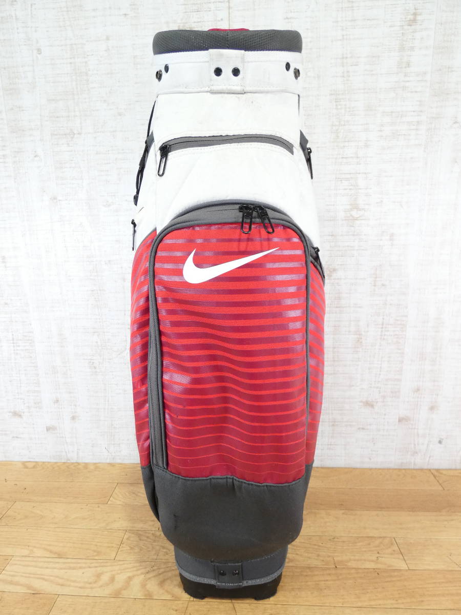□NIKE ナイキ キャディバッグ/ゴルフバッグ ホワイト/レッド 約2.4kg