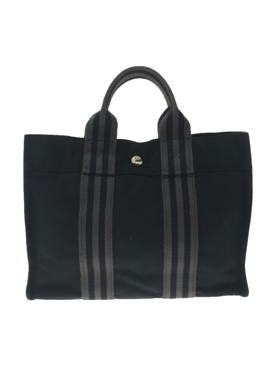 限定SALE，正規品 HERMES フールトゥPM/ハンドバッグ/コットン/ブラック/トートバッグ/グレーライン(ハンドバッグ)｜売買されたオークション情報、yahooの商品情報をアーカイブ公開 - オークファン その他