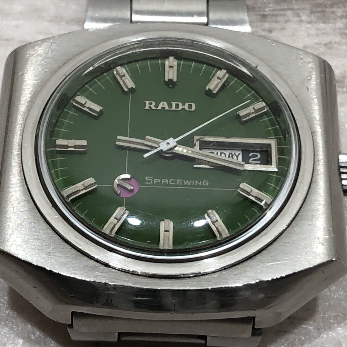 送料198円 RADO ラドー SPACEWING スペースウィング 自動巻き 緑文字盤