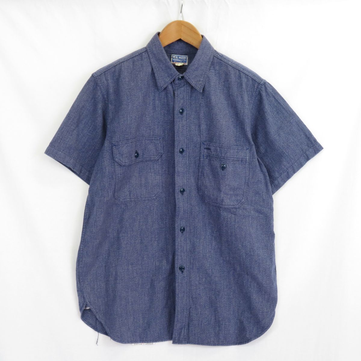 The REAL McCOY'S シャンブレー 半袖 ワークシャツ size16/リアルマッコイズ　0605