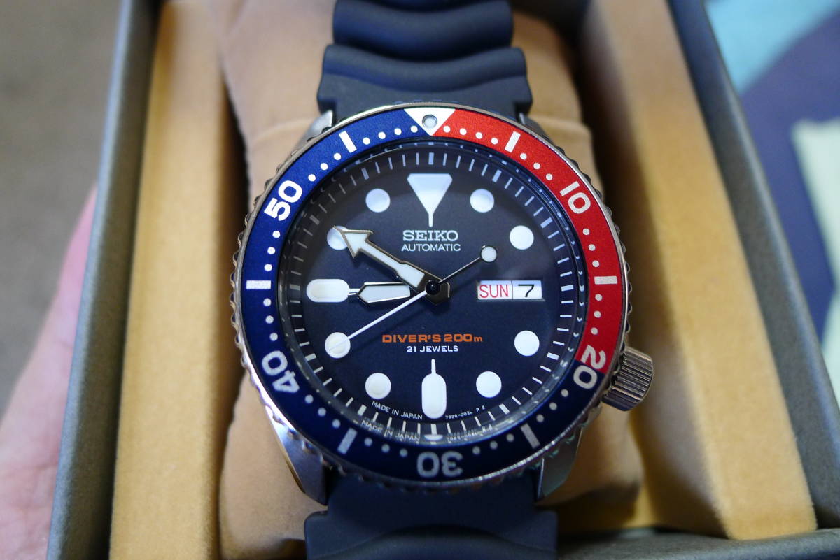 極美品 7s26-0020 SKX 007 日本製 ブラックボーイ 2019年製 ふくらみ