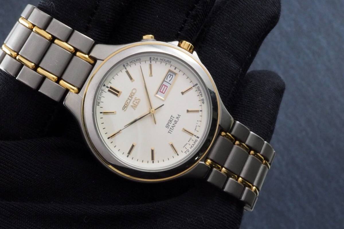 SEIKO】セイコー SPRIT AGS Ref.5M23-6A50 36mm Day/Date Gold Tone 