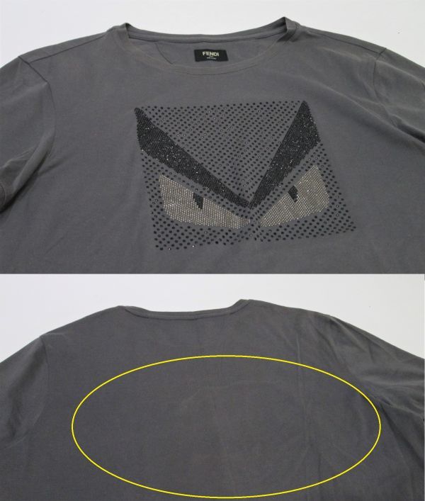 国内正規品 FENDI MENS バッグバグズ スパンコール モンスター Tシャツ 