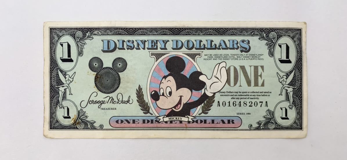 ディズニー ドル紙幣 Disney アメリカ ミッキー ONE Disney DOLLAR