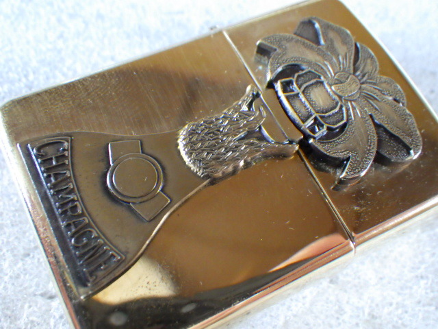 未使用 ZIPPO ジッポー 1996年製 CHAMPAGNE シャンパン メタル貼り 