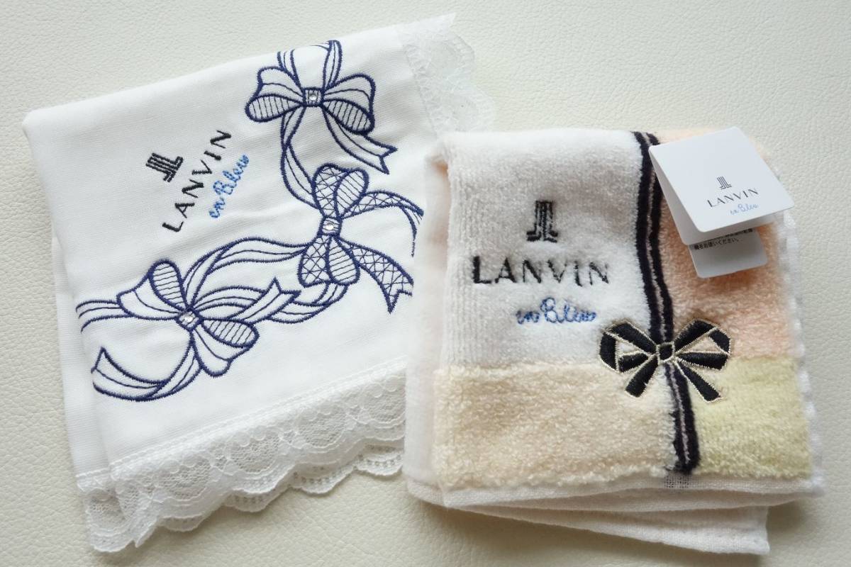 Lunvin ランバン 4枚セット ギフト タオルハンカチ ハンカチ ブランド ブランドハンカチ ミニタオル レディース 新品 未使用 激安正規 レディース