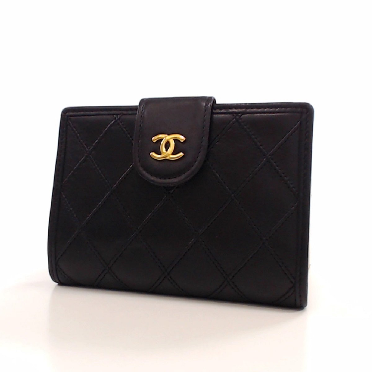 シャネル ビコローレ ラムスキン CHANEL がま口 長財布 黒 ブラック がま口ミニ財布 本 がま口長財布 (新品未使用品✱付属品完備) ピコローレ ココマーク キャビアスキン W