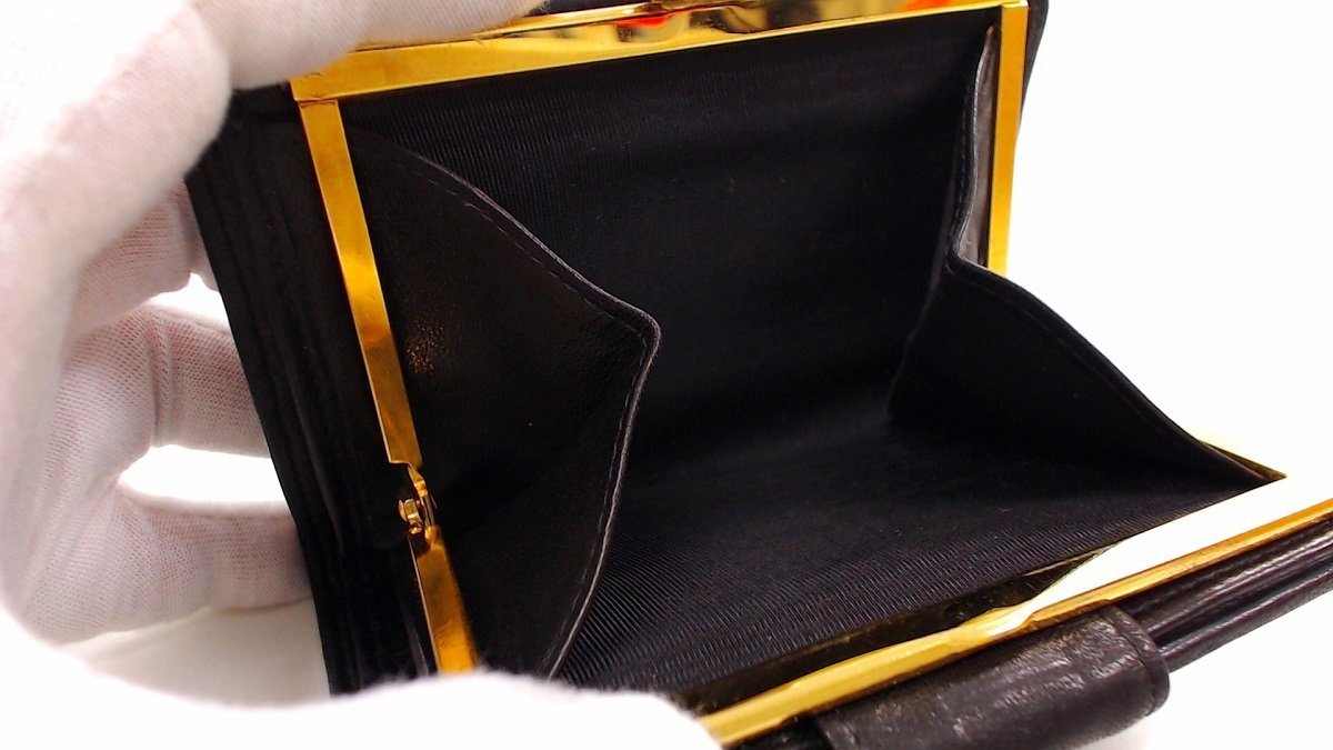 シャネル ビコローレ ラムスキン CHANEL がま口 長財布 黒 ブラック がま口ミニ財布 本 がま口長財布 (新品未使用品✱付属品完備) ピコローレ ココマーク キャビアスキン W