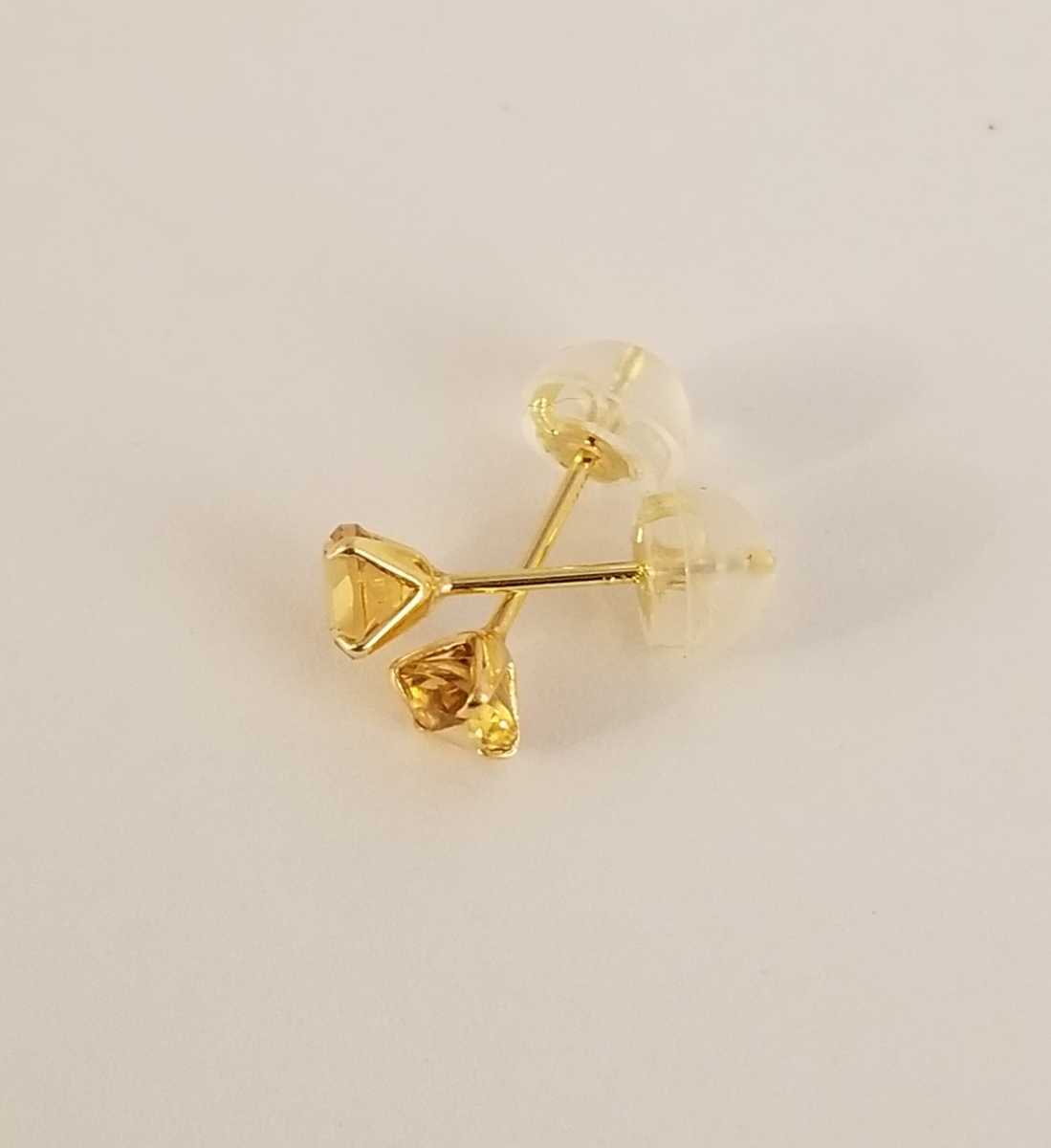 新品☆K18(18金)天然石シトリントパーズ4㎜ピアス 【公式通販】