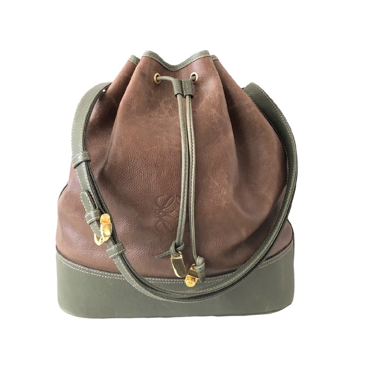 LOEWE ロエベ 巾着型 アナグラム ワンショルダーバッグ ブラウン系 
