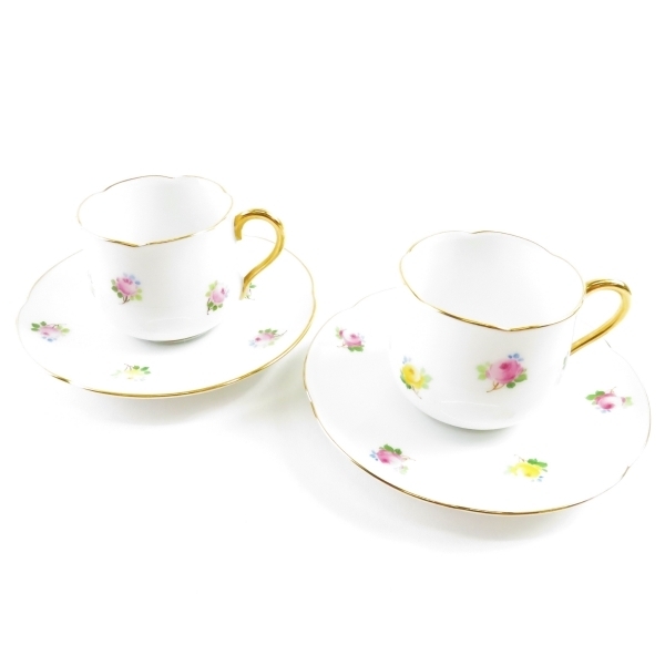 大倉陶園 小花 デミタスカップ＆ソーサー 2客 ペア SY2724H