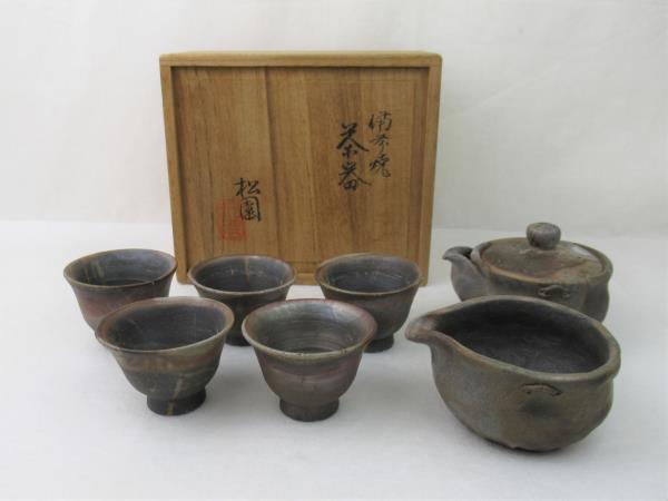 茶道具 刷毛目 茶碗 鈴木健司 共箱 京焼 清水焼 陶芸 ハケメ 夏