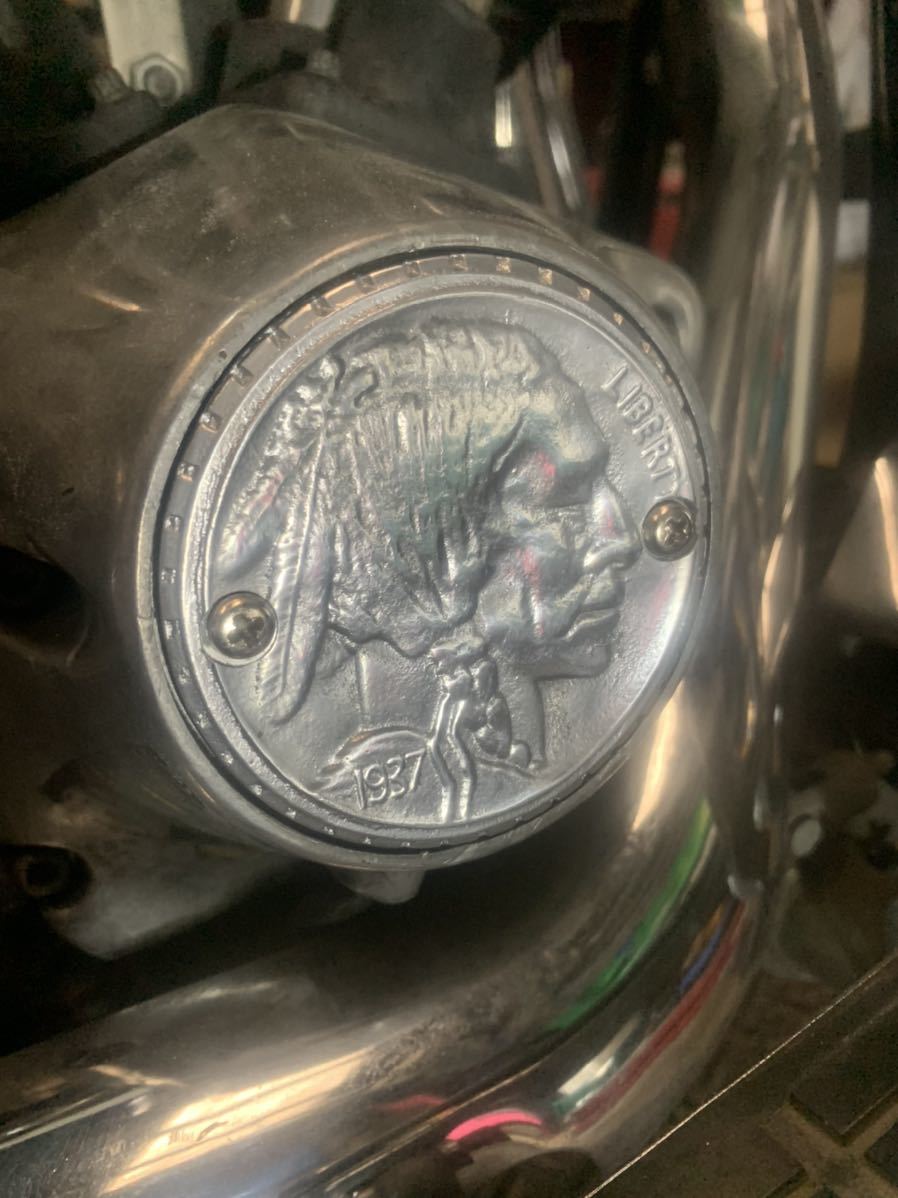 深作製☆即納☆ハーレーショベルヘッドポイントカバーエボビックツインアルミ砂型鋳造製ビンテージコインタイプ☆送料込 エボ ハーレーショベルヘッド  女神様タイプポイントカバー ハーレー真鍮製ポイントカバー鉄十字タイプハーレーショベル フィンタイプ ワイドイーグル ...