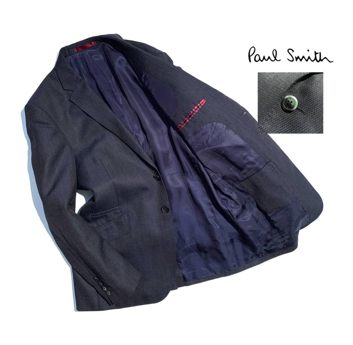 美品【XL】Paul Smith ポールスミス メッシュ ウール テーラード 