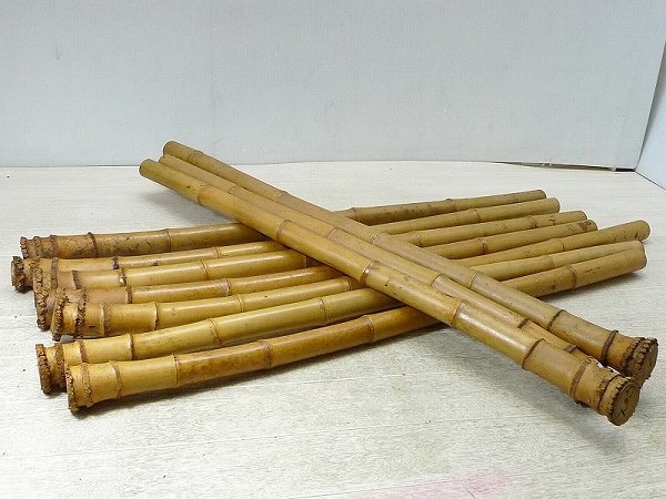 ☆16SH208☆全長約83.8-96.3cm尺八用竹材10本まとめて・