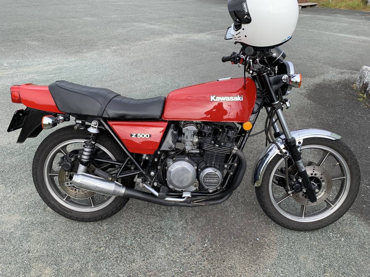 Z400FXにボルトオン加工 モリワキモナカマフラー フランジワリカラ